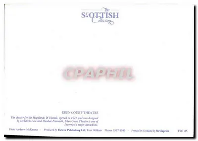 Eden Court Theatre — Inverness — The Scottish Collection TSC 85 — Verso