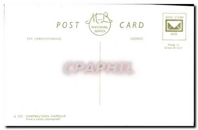 Campbeltown Harbour — widok portu z parowcem — seria Mand and National, n° O 275 — Rewers