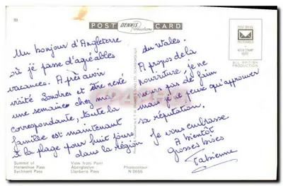 Passos do Norte do País de Gales — Photocolor N.0655 — F. T. W. Dennis & Sons Ltd. — Verso