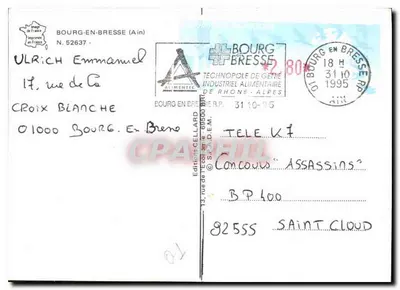 Bourg-en-Bresse — panoramische uitzicht — Uitgave Cellard — Achterkant