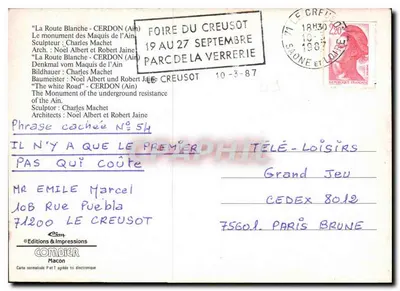 Pamiątka po zmarłych z Maquis w Ain — Lyon-Haut-Jura — Wydawca: Editions & Impressions — Rewers