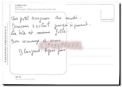Lorgues — aldeia provençal — Éditions Photoguay, n° HL.94 — Verso