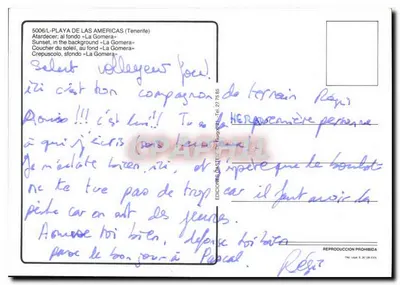 Playa de Las Américas — zachód słońca z La Gomerą na tle — Wydawnictwo DASTETZ, nr 27.75.85 — Rewers