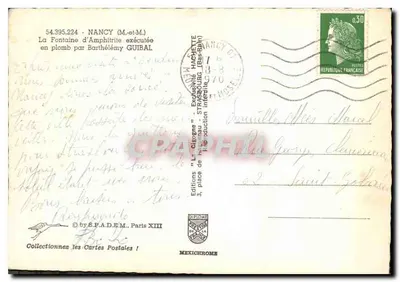 Fontanna Amphitryty — Nancy — Wydawnictwo "La Citigone" — Rewers