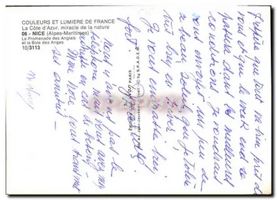 Nice - A Promenade dos Ingleses — Edições Jean-Jaures, n° 10/3113 — Verso