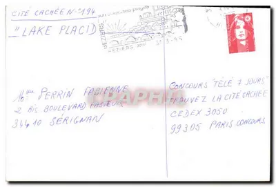 Ukryte Miasto Nr 194 — 'Lake Placid' — Konkurs 'Télé 7 Jours' — Béziers, 31.3.95 — Rewers