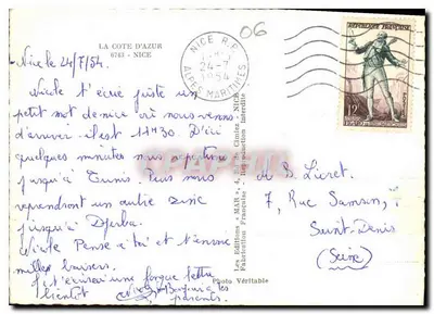 Widok z Nice — Souvenir de Nice — Éditions MAR — Rewers