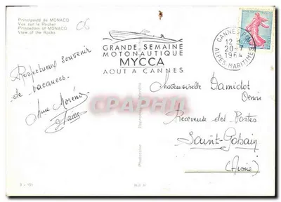 Widok na Rocher — Monako — Wydawnictwo Photocolor, seria 3-151 — Rewers
