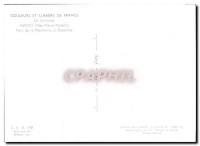 Park Pépinière — Nancy (Meurthe-et-Moselle) — Wydawca YVON — Rewers