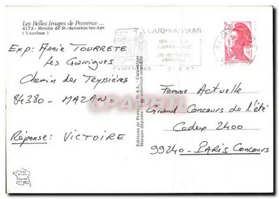 Moinho de St-Saturnin-lès-Apt — Provence — Edições de Provence G.A.L. — Verso
