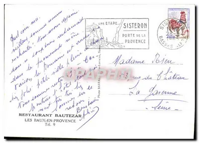 Restaurante Bautezar — Les Baux-en-Provence — Foto Barral, Nîmes — Verso