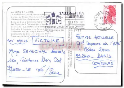 Seine-et-Marne — Karta turystyczna z mapą i zdjęciami miejsc — Wydawnictwo GUY — Rewers