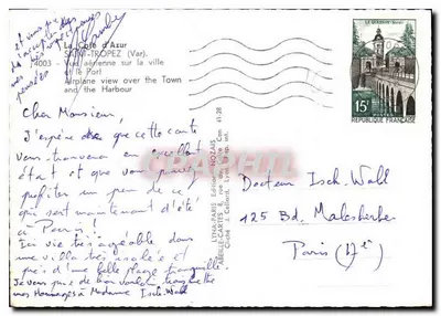 Saint-Tropez — Widok z powietrza na miasto i port — Editions Nozaïs — Rewers