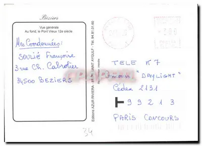 Béziers — Algemene uitzicht — Edities AZUR RIVIERA — Achterkant