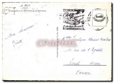 Grabkapelle a. d. Württemberg mit Rotenberg — wydawca Frankh-Verlag, nr 10084 — Rewers