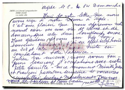 Stara miasto — Agde, Languedoc — wydawnictwo France, nr 24876 — Rewers