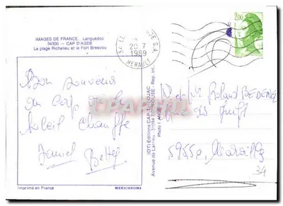 A praia de Richelieu e o Forte Brescou — CAP D'AGDE — Éditions de Larrieu — Verso