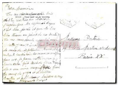 Velho ponte sobre a Leyrenne — Auzay, Charente — Editor Ernèlès, n° 024.23 — Verso