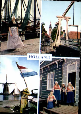 Holanda — paisagem e trajes tradicionais — Mexichrome