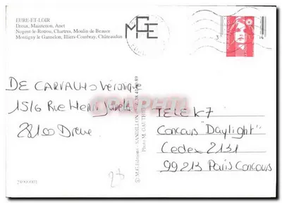 Eure e Loir — Colagem de monumentos e paisagens — M.C. Éditions, n°24 — Verso