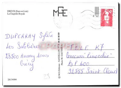 Dreux — Katedra Królewska — M.G. Éditions, Sandillon — Rewers
