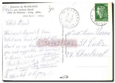 Dziedziniec Prafrance — Aleja Palmy — Wydawnictwo NOVE (Aveyron) — Rewers