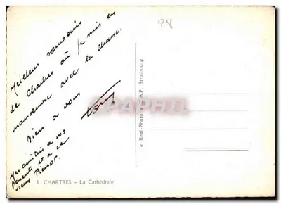 Chartres — Katedra — wydawca Cap. — Rewers