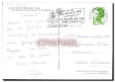Le Grau du Roi — vista aérea e porto — Éditions S.L. n°116 — Verso