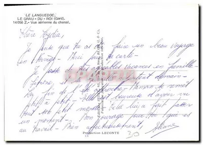 Le Grau-du-Roi — Widok z powietrza kanału — Estel — Rewers