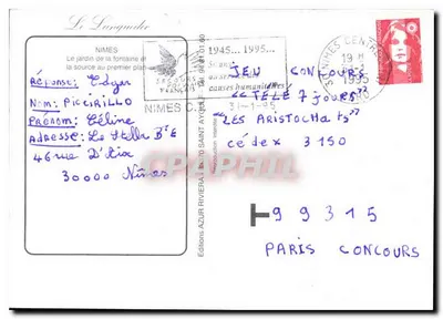 Nîmes — Il giardino della fontana e la sorgente in primo piano — Edizioni AZUR RIVIERA — Verso