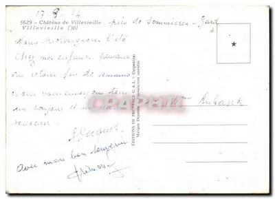 Zamek Villevieille — blisko Sommières - Gard — Wydawnictwo Prowansja G.A.L. — Rewers