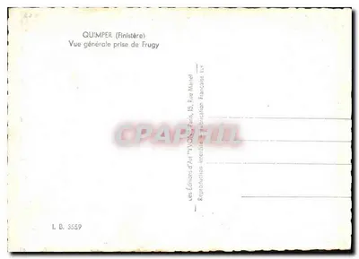 Quimper (Finistère) — Vista geral tirada de Frugy — Editor Yvon, n° I.B. 3559 — Verso