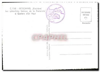 As magníficas falésias da Fraternidade em Quelern d'En Haut — Roscanvel (Finistère) — Éditions d'Art /05, Châteauneuf — Verso