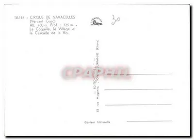Cirque de Navacelles — Skarpie Gard — Wydawnictwo Magenica, Lyon — Rewers