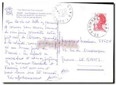 Gory Cevenne między St-Jean-du-Gard a Estrechure — Stary dom w pasie Soucy — Wydawnictwo Cevenne Touristiques — Rewers