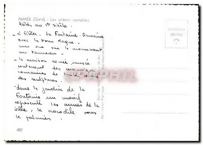 Las arenas romanas — Nîmes (Gard) — Ediciones Rella — Reverso