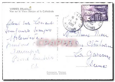 Vannes (Morbihan) — Widok na Stary Zamek i Katedrę — Photo Macon (s.n.) — Rewers