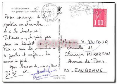 Ogólny widok Eze-sur-Mer — Kap Ferrat na tle — Wydawnictwo Art Montillet — Rewers