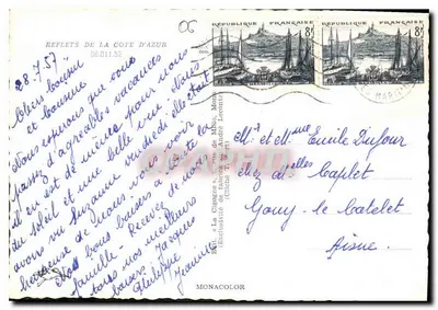 Cigogne — widok z portu — wyd. La Cigogne, Monako — Rewers