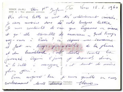 Vence (A.M.) — Ogólny widok z powietrza — Wydawnictwo Aériennes MAS — Rewers