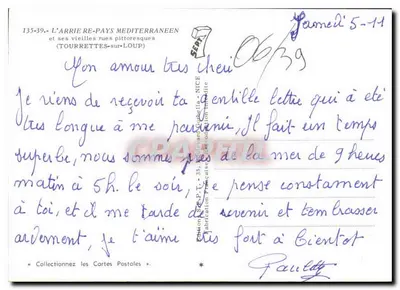 Tourrettes-sur-Loup — ruas pitorescas — edição P.T. - 135-39 — Verso