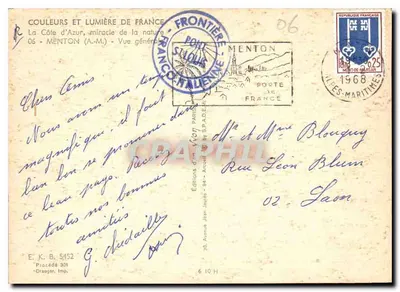 Menton — Vista general — Ediciones Jean Jaurès — Reverso