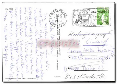 Wissembourg — widok centrum z kościołem — Wydawnictwo Europy, nr VM 530 — Rewers
