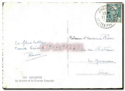 Gavarnie — Strumień i Wielka Woda Spadkowa — C.A.P. — 124 — Rewers