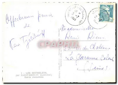 Les Rochellets — Estrada florestal — Edições Jolly-Frédéric — Verso
