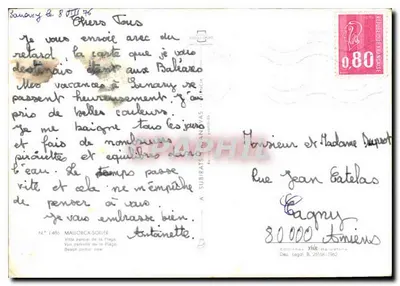 Praia de Mallorca — vista parcial do porto — editor A. Subirats & Sohler, n° 1480 — Verso