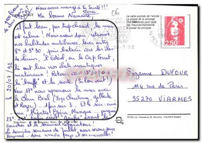 VENCE — widok placu z fontanną, targiem i gnomonem — wydawca FISA, seria 4206 — Rewers