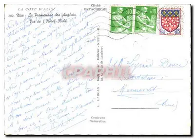 La Côte d'Azur — Widok z Hotelu Ruhl — Wydawca L. Larcane, Nice — Rewers