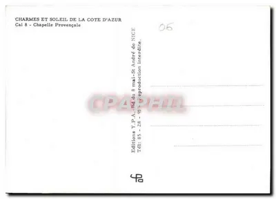 De charmes en zon van de Côte d'Azur — Provençale Kapel — Edities Y.P.A. - NICE — Achterkant