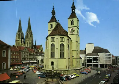 Regensburg — Dom-Neupfarrkirche und Neupfarrplatz — Kunstverlag Dennerlein-Jew, Regensburg